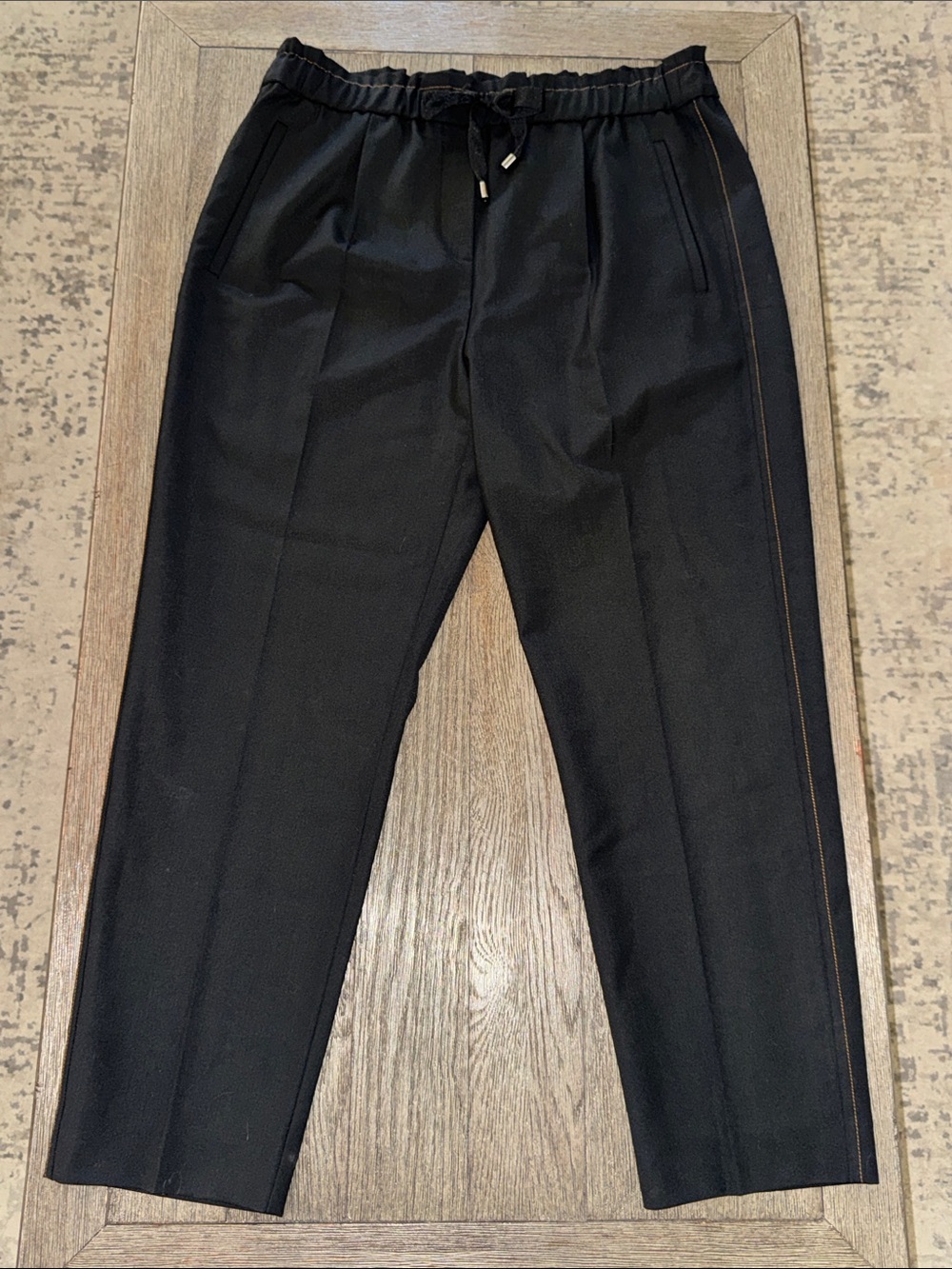 REISS Perry Pull On Tapered Trousers Black